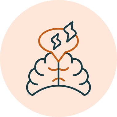 Beyin Simgesi Basit Vektör İllüstrasyonu 