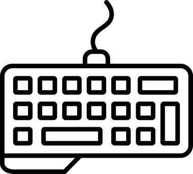 Basit klavye simgesi, vektör illüstrasyonu