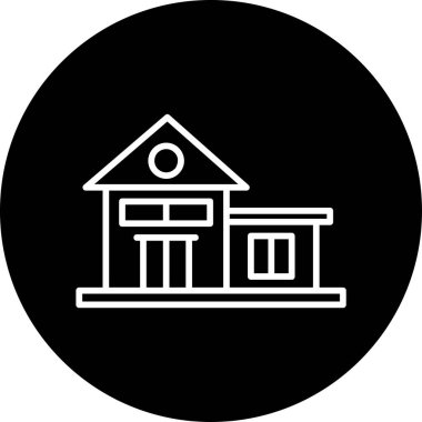 Bungalov. Web simgesi basit illüstrasyon