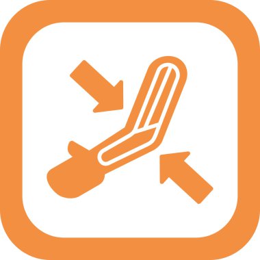 Katı El Simgesi Vektör İllüstrasyonu Beyaz Arkaplanda İzole Edildi