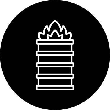 Basit vektör yakma fıçısı simgesi