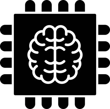 Yapay Zeka simgesi, vektör illüstrasyonu 