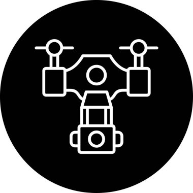 Drone simgesi, vektör illüstrasyonu basit tasarım