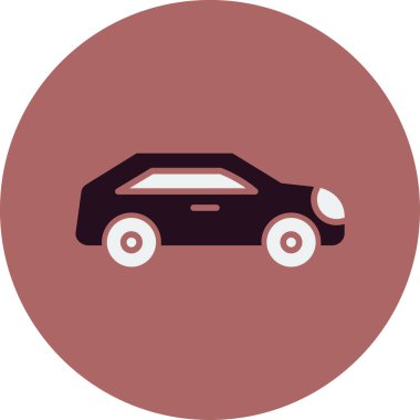 Vektör araba simgesi, temiz ve basit illüstrasyon.