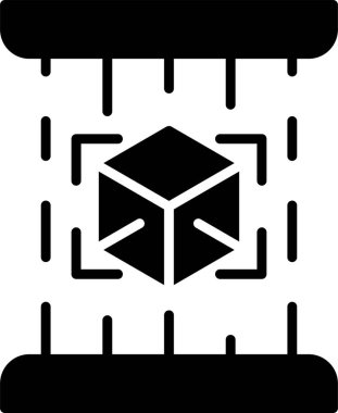 küp simge vektör çizim