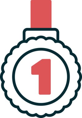 İlk yer madalya vektör çizim 