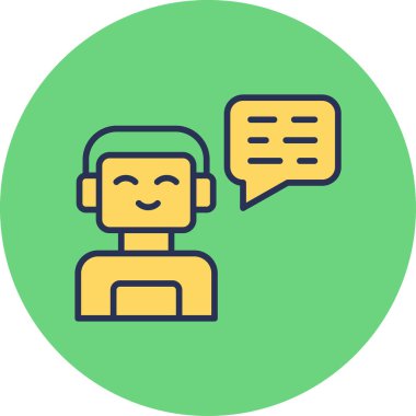 Chatbot, robot simgesi, vektör illüstrasyonu