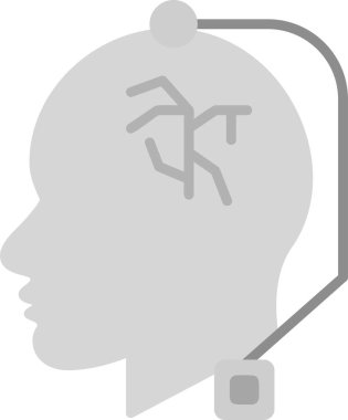 Deep Brain Stimulation, Neurotechnology concept, impulse neural network icon clipart