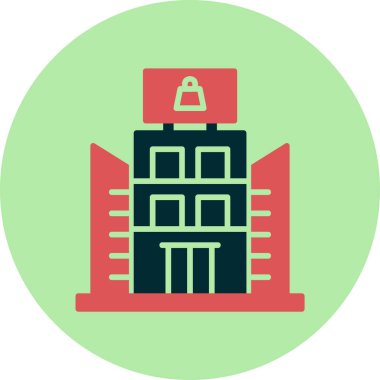 Alışveriş merkezi simgesinin temel doğrusal çizimi 