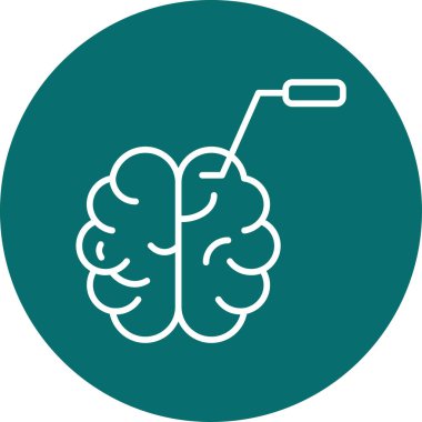 Beyin Simgesi Basit Vektör İllüstrasyonu 