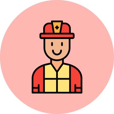 İtfaiyeci. Web simgesi basit illüstrasyon