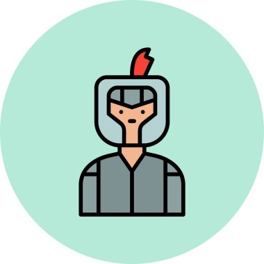 Şövalye simgesi, vektör illüstrasyonu basit tasarım