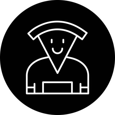 Pizza karakteri. Web simgesi basit illüstrasyon 