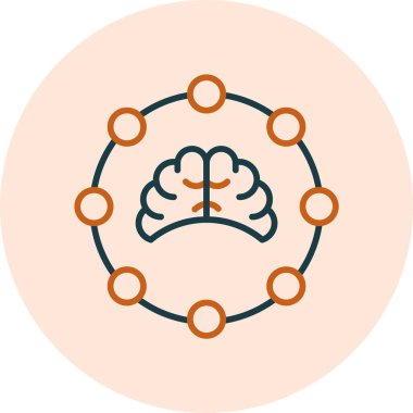 Beyin. Web simgesi basit bir illüstrasyon. Uyum sembolü 
