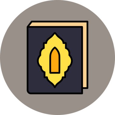 Kuran kitap simgesi, vektör illüstrasyonu