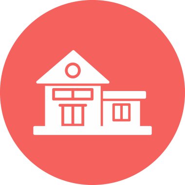 Bungalov. Web simgesi basit illüstrasyon