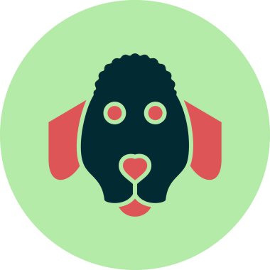 Fino köpeği baş simgesi vektör illüstrasyonu