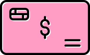 Banka kredi kartı simgesi vektör illüstrasyonu