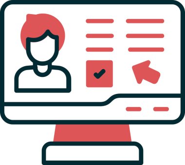 Çevrimiçi Oy Simgesi Vektör İllüstrasyonu