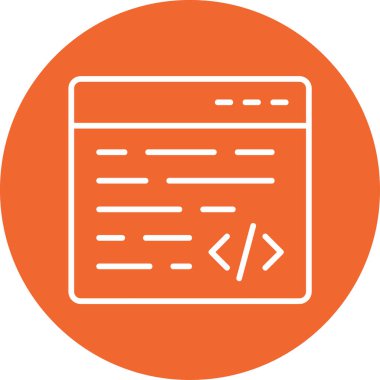 bilgisayar kodlama simgesi, vektör illüstrasyonu