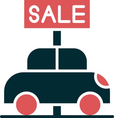 Vektör araba simgesi, temiz ve basit illüstrasyon.