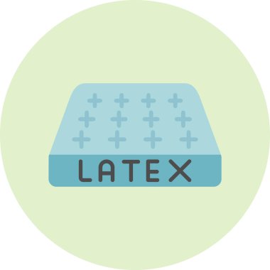 Latex Mattress Modern Simge, Beyaz Arkaplan Vektör İllüstrasyonu 