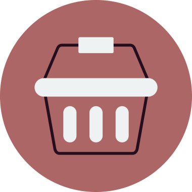 Alışveriş sepeti ikonu vektör illüstrasyonu