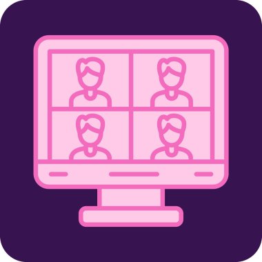 Ana hatlı biçim vektör illüstrasyon tasarımında konferans simgesi