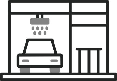 Araba yıkama. Web simgesi basit illüstrasyon