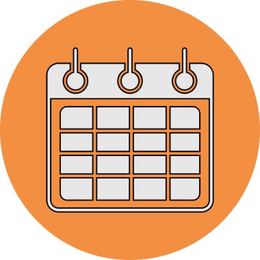 Minimalist bir tasarımda bir takvim simgesinin vektör illüstrasyonuName.