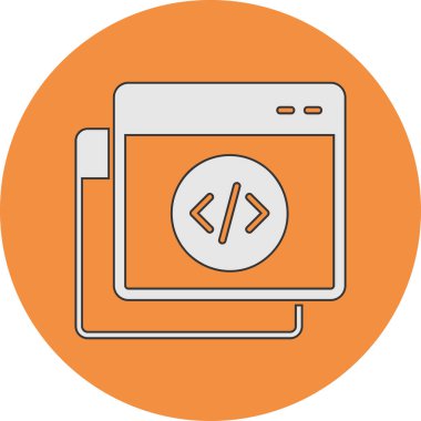 yazılım geliştirme. Web simgesi vektör illüstrasyonu