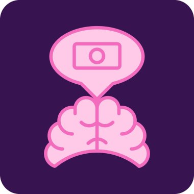 Beyin ikonu. beyin ikonu vektör illüstrasyonu.