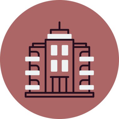 Şehir binası simgesi, vektör illüstrasyonu basit tasarım