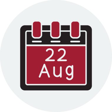 Ağustos takvim simgesi. vektör illüstrasyonu