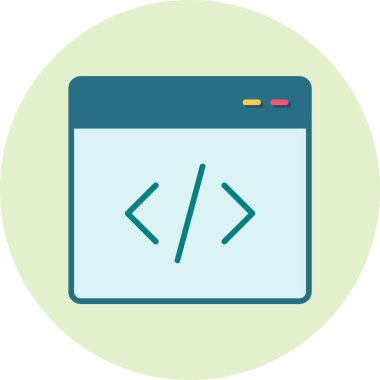 Kodlama ve Geliştirme konsepti simgesi, vektör illüstrasyonu basit tasarım