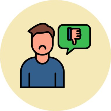 Hoşlanmamak, başparmak simgesi, vektör illüstrasyonu