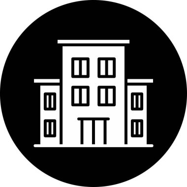 Hostel binası ikon vektör illüstrasyonu