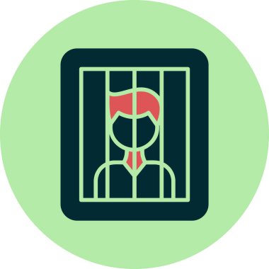 mahkum yassı ikon vektör çizimi 