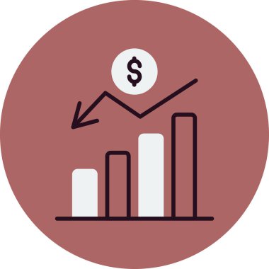 Değerlendirme işi grafiği düz vektör simgesi 