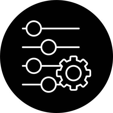 düz ayar simgesi, vektör illüstrasyonu