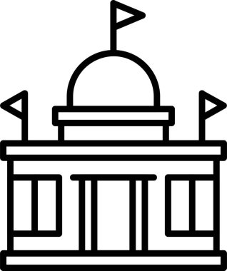 Elçilik binası ikon vektör illüstrasyonu