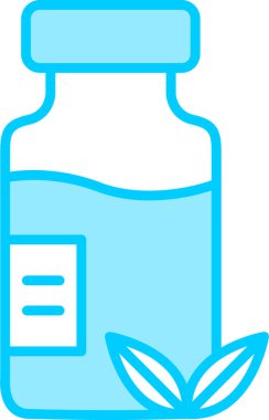 Bitkisel ilaç şişesi simgesinin web illüstrasyonu