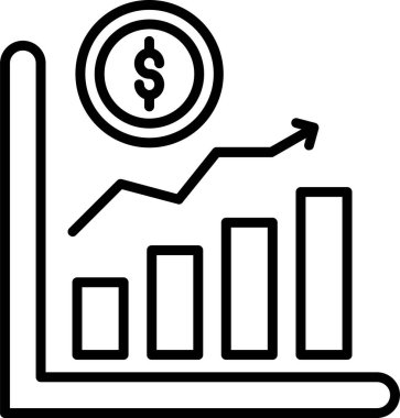 işletme büyüme grafiği vektör simgesi