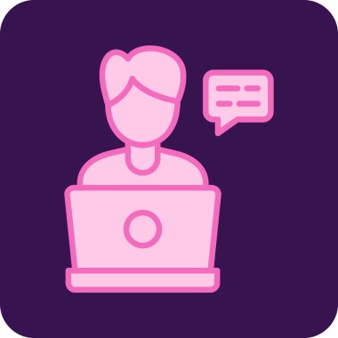 Düz biçimli soyut video çağrı simgesini içeren vektör illüstrasyonuName.