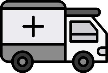 ambulans düz simgesi, vektör illüstrasyonu