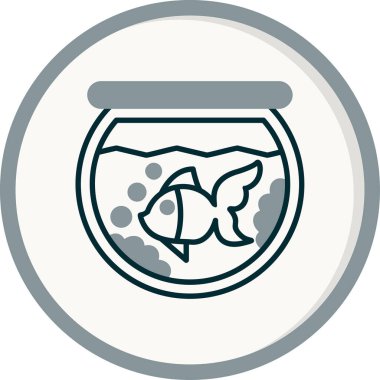 Akvaryum. Web simgesi basit illüstrasyon