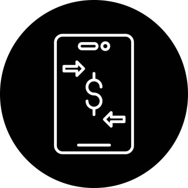 Çevrimiçi para transferi. Web simgesi basit illüstrasyon 