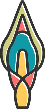 Lily çiçek vektör illüstrasyon simgesi