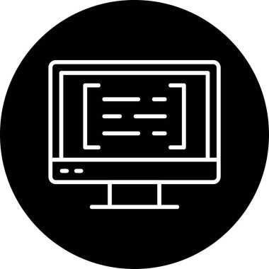 bilgisayar kodlama simgesi, vektör illüstrasyonu