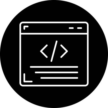 Web Programlama simgesinin basit doğrusal resmi